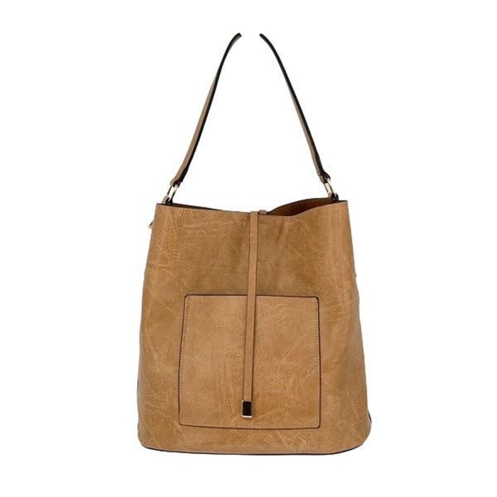 Unbranded Hobo Bag Set Womens OS Tan Boho Vegan Leather Textured 2-Piece‎ Tote